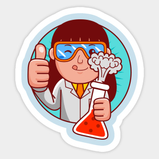 Scientist Woman Sticker